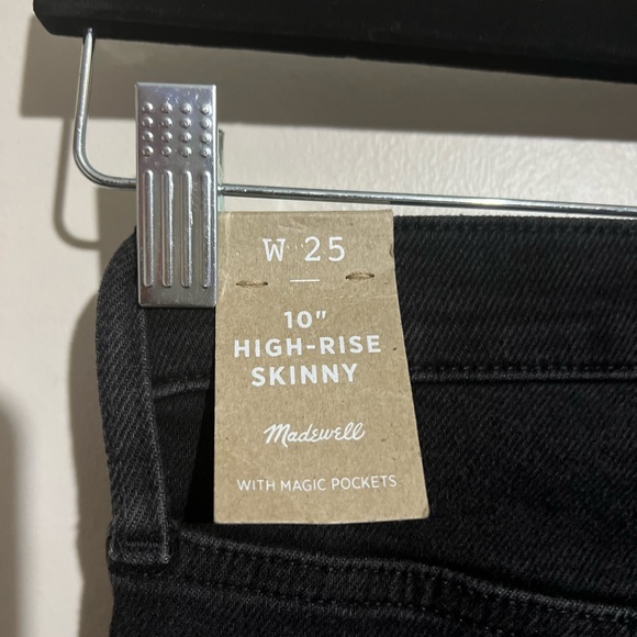 NWT Madewell black high rise skinny denim black jeans size 25 - Picture 3 of 9